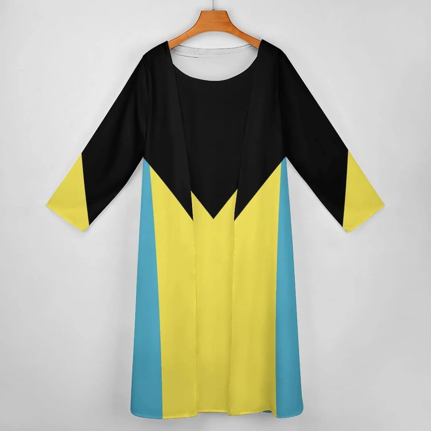 Dress Suit Skirts for Womens Summer Top Bahamas Flag Casual V Neck Shift Dress L