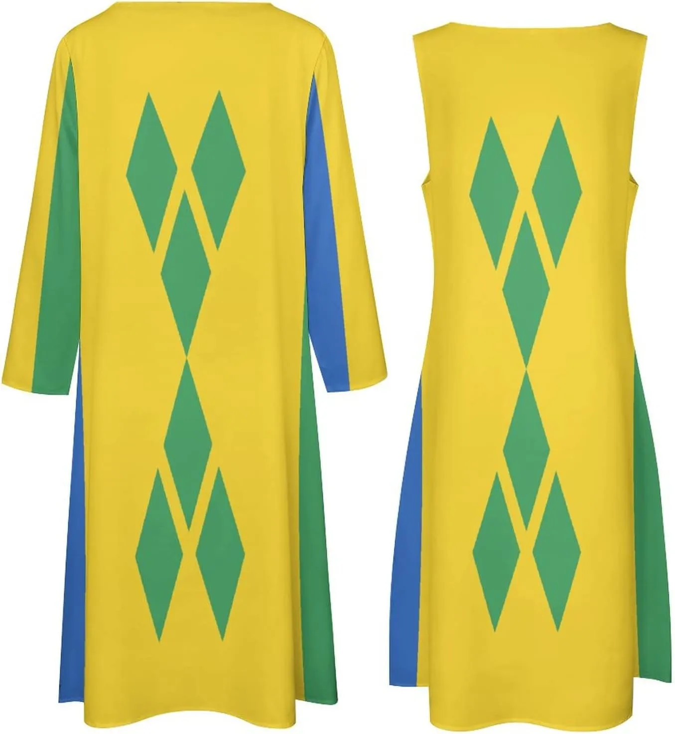 Dress Suit Skirts for Womens Summer Top Saint Vincent and The Grenadines Flag Casual V Neck Shift Dress XL