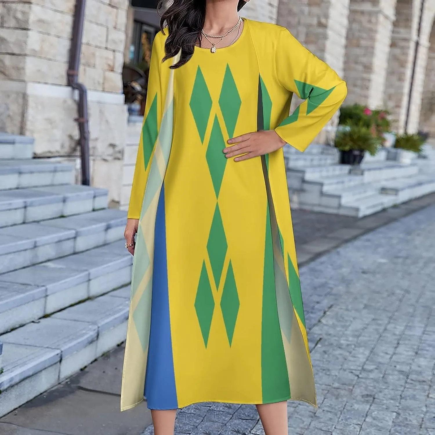 Dress Suit Skirts for Womens Summer Top Saint Vincent and The Grenadines Flag Casual V Neck Shift Dress XL