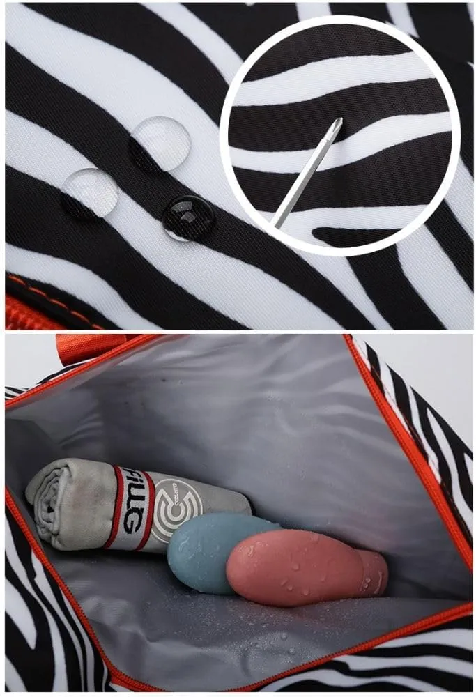 Foldable Gym Bag for Women,Sports Travel Duffel Bag, Weekender Overnight Bag with Wet Pocket and Shoes Compartment for Women, Travel,Workout,Gym, Yoga 919 (Gray)