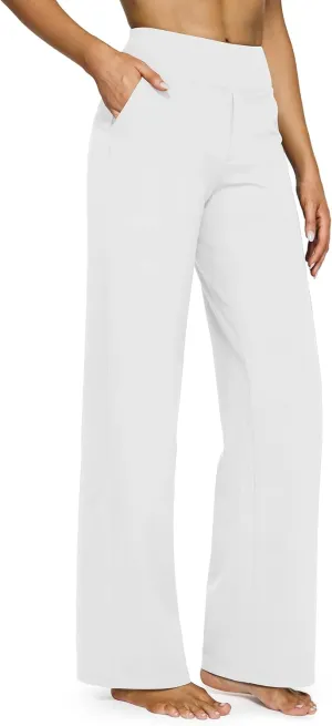 G4Free Yoga Pants Women Wide Leg Pants with Pockets High Waist Stretch Dress Casual Sweatpants Petite/Regular/Tall