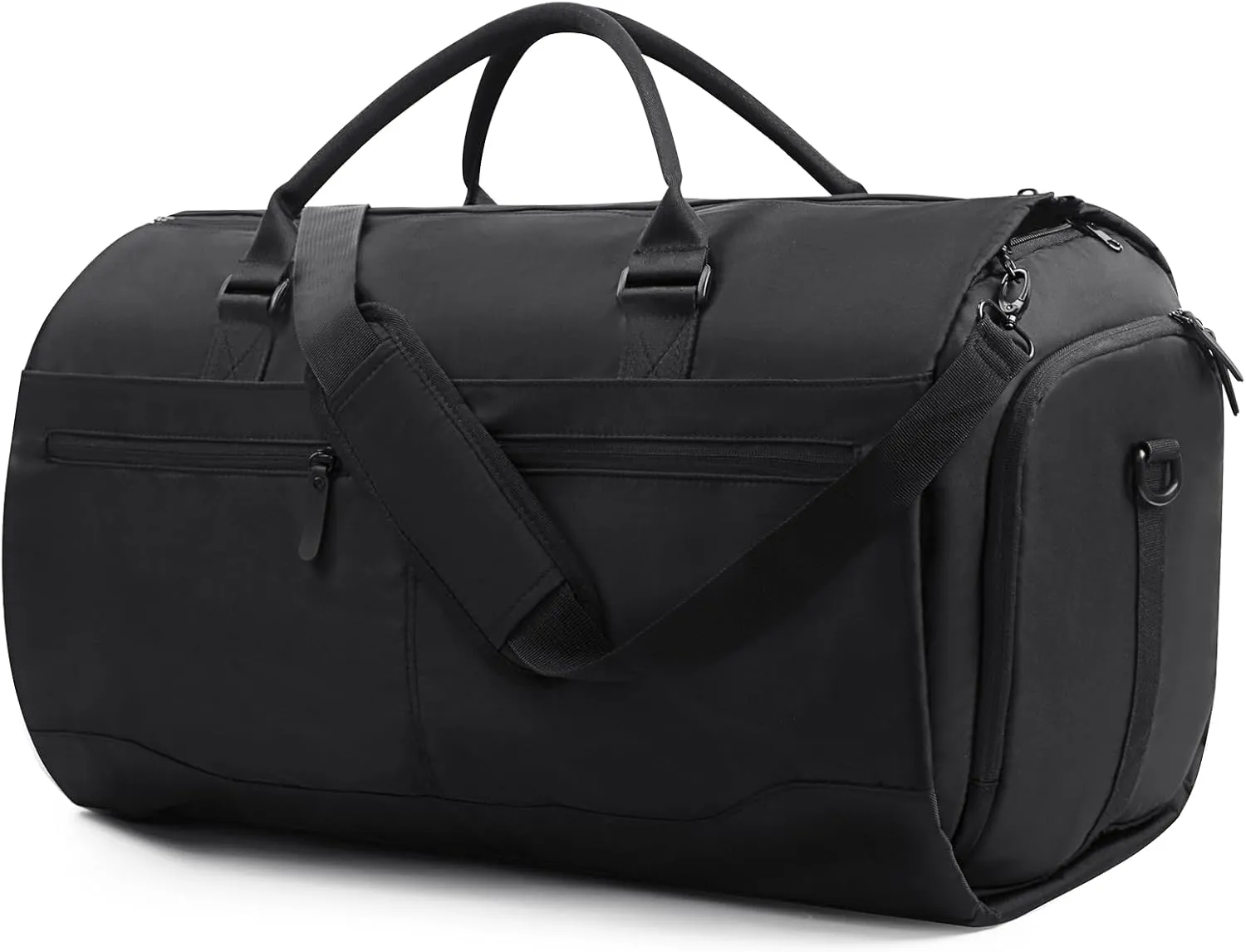 Garment Duffle Bag for Travel, Carry on Suit Bags with Shoe Compartment & Detachable Shoulder Strap, Travel 2 in 1 Convertible Garment Duffle Bag for Men WomenBlack