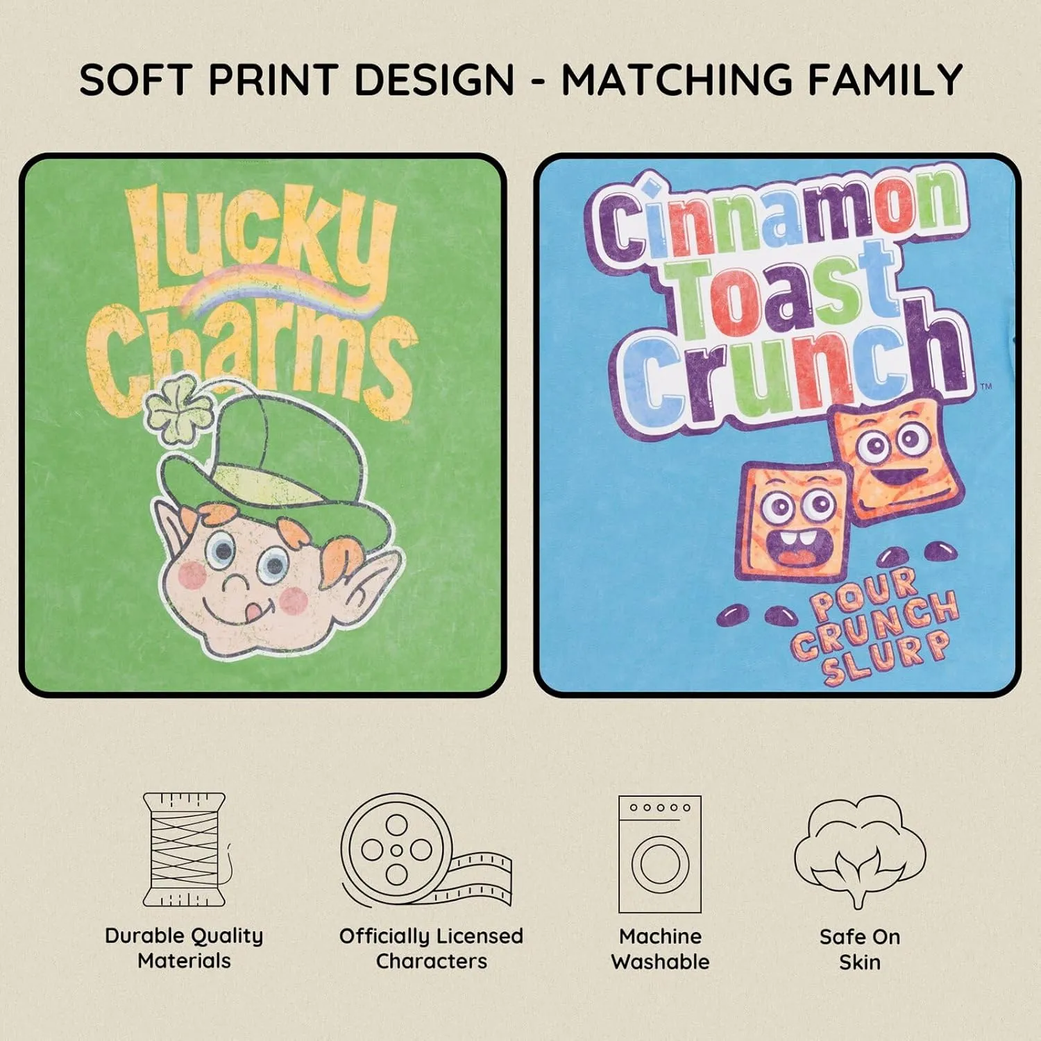 General Mills Retro Matching Family Drop Shoulder T-Shirt Toddler to Adult Sizes (2T - 2XL)