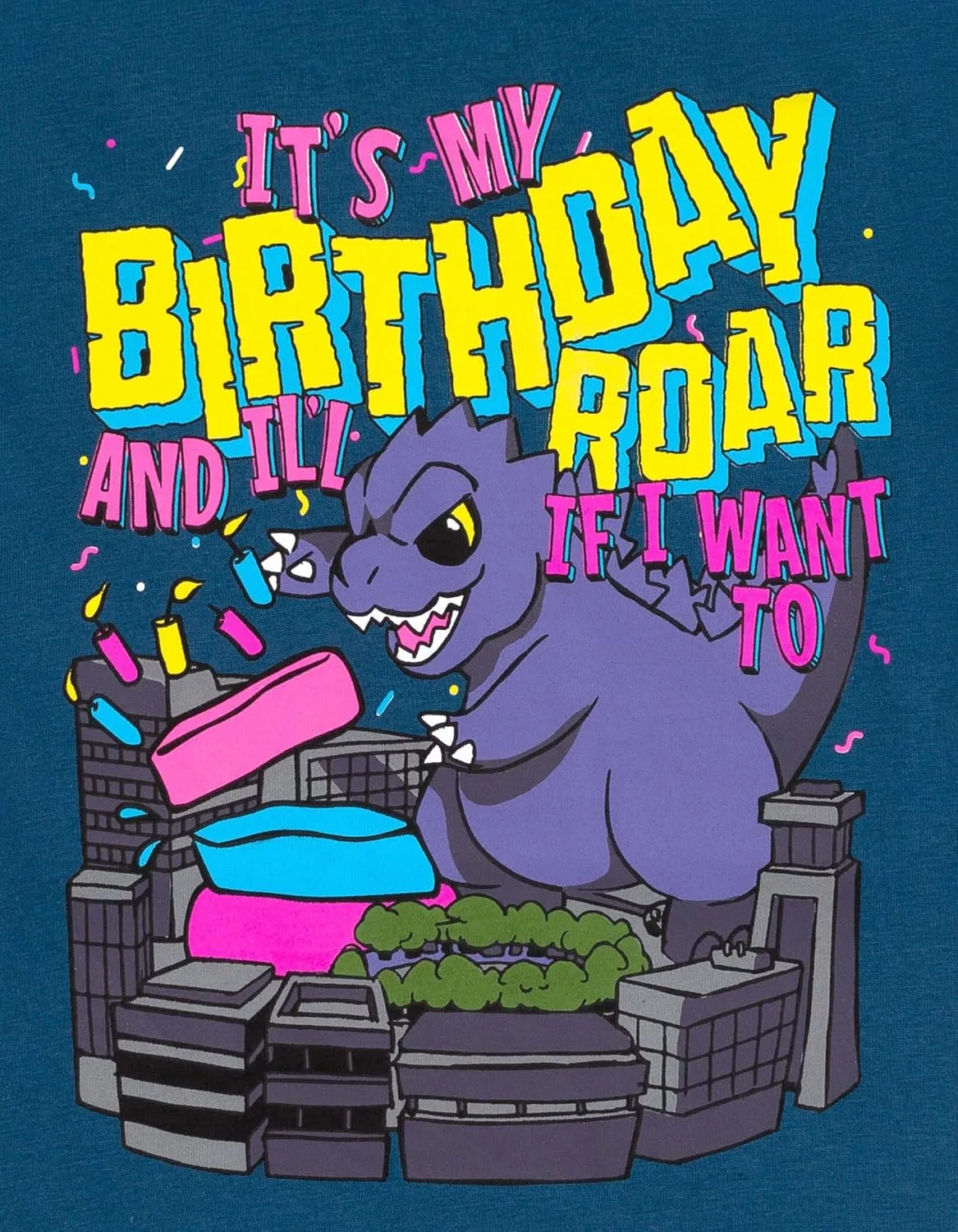 Godzilla Birthday T-Shirt Toddler to Big Kid Sizes (2T - 10-12)