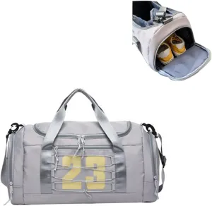 Gym Bag for Women, Personal Item Travel Bag with Shoes Compartment, Weekender Overnight Duffel Bag with Wet Pocket, Carry On Bag for Women, Travel, Gym, Weekend (Grey)