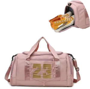 Gym Bag for Women, Personal Item Travel Bag with Shoes Compartment, Weekender Overnight Duffel Bag with Wet Pocket, Carry On Bag for Women, Travel, Gym, Weekend (Pink)