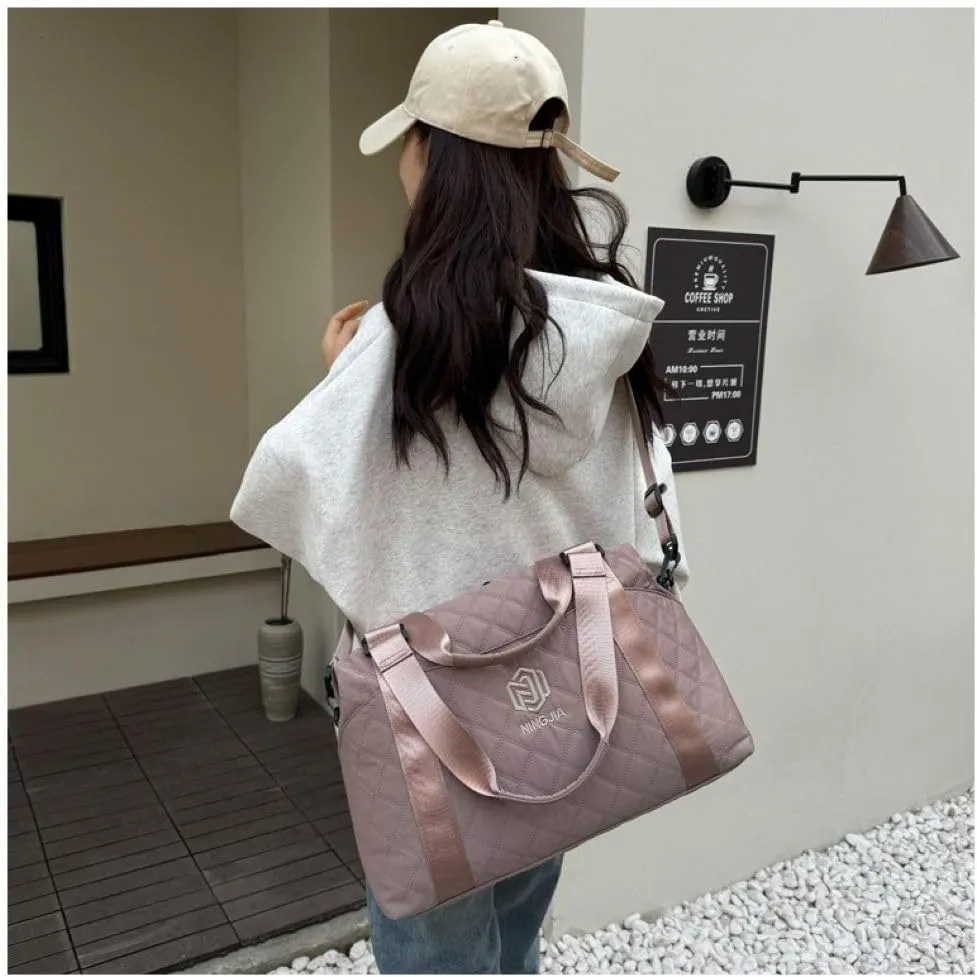 Gym Bag for Women,Sports Travel Duffel Bag, Weekender Overnight Bag with Wet Pocket and Shoes Compartment for Women, Travel,Workout,Gym, Yoga 1108 (Cameo Brown)