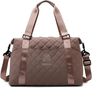 Gym Bag for Women,Sports Travel Duffel Bag, Weekender Overnight Bag with Wet Pocket and Shoes Compartment for Women, Travel,Workout,Gym, Yoga 1108 (Deep Cameo Brown)