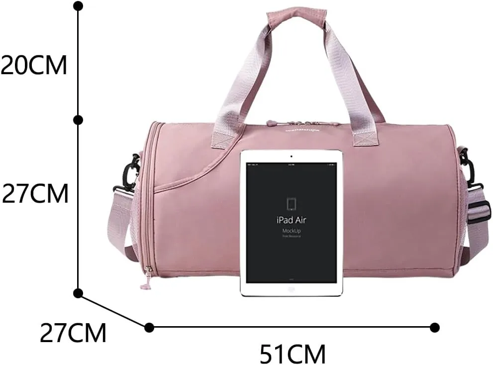 Gym Bag for Women,Sports Travel Duffel Bag, Weekender Overnight Bag with Wet Pocket and Shoes Compartment for Women, Travel,Workout,Gym, Yoga 632 (Dark Pink)