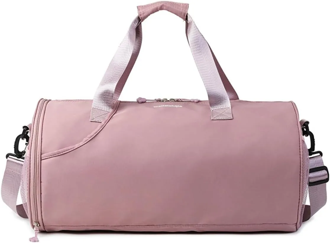 Gym Bag for Women,Sports Travel Duffel Bag, Weekender Overnight Bag with Wet Pocket and Shoes Compartment for Women, Travel,Workout,Gym, Yoga 632 (Dark Pink)