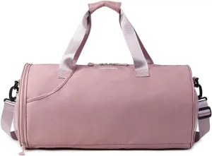 Gym Bag for Women,Sports Travel Duffel Bag, Weekender Overnight Bag with Wet Pocket and Shoes Compartment for Women, Travel,Workout,Gym, Yoga 632 (Dark Pink)