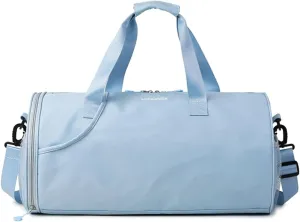 Gym Bag for Women,Sports Travel Duffel Bag, Weekender Overnight Bag with Wet Pocket and Shoes Compartment for Women, Travel,Workout,Gym, Yoga 632 (Sky Blue)