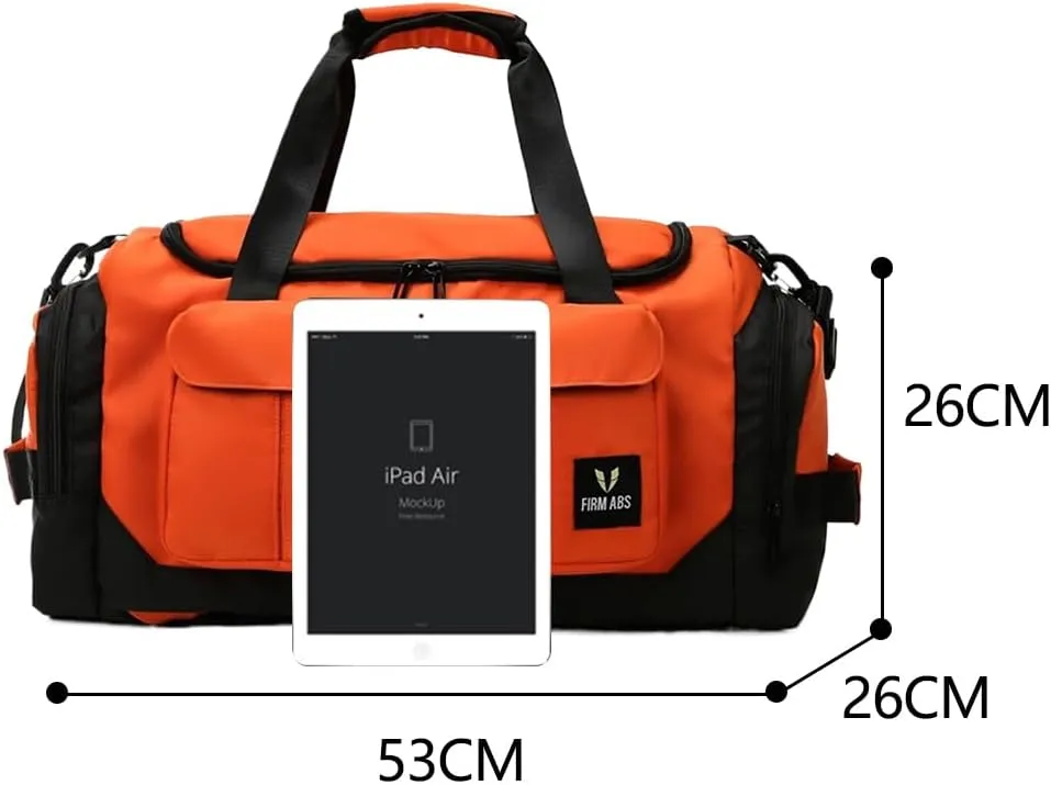 Gym Bag for Women,Sports Travel Duffel Bag, Weekender Overnight Bag with Wet Pocket and Shoes Compartment for Women, Travel,Workout,Gym, Yoga DBE-561 (Orange)