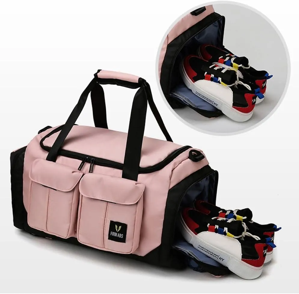 Gym Bag for Women,Sports Travel Duffel Bag, Weekender Overnight Bag with Wet Pocket and Shoes Compartment for Women, Travel,Workout,Gym, Yoga DBE-561 (Orange)
