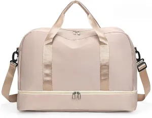 Habrur Duffel Bag Weekender Bags for Women, 19in Multi-Pocket Sports Travel Duffel Bag with Shoes Compartment Overnight Bag Travel (Color : G, Size : 49 * 25 * 32cm)