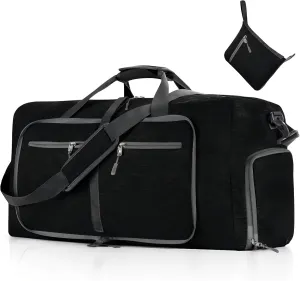 HXBER Gym Bag with Shoe Compartment Carry On Luggage Travel Bag Sports Bag Duffle Bag for Men and Women Foldable and Expandable