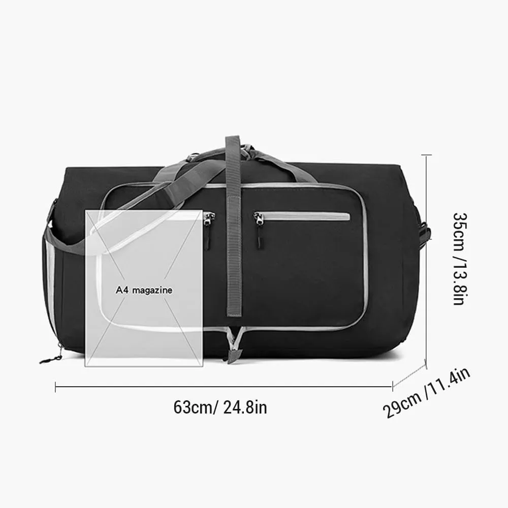 HXBER Gym Bag with Shoe Compartment Carry On Luggage Travel Bag Sports Bag Duffle Bag for Men and Women Foldable and Expandable