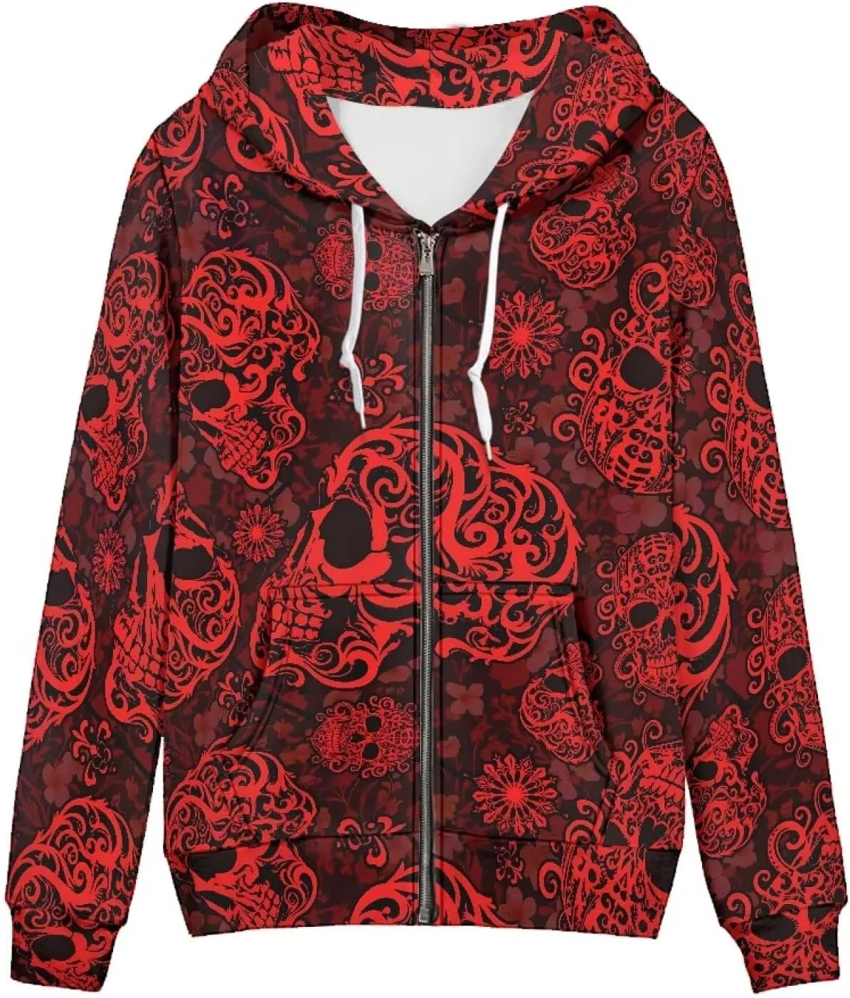 Irisjudy Christmas Snowflake Hoodies for Women Sunset Palm Trees Zip Up Sweatshirts Hooded Chinese Loong Fall Pullover Hoodie