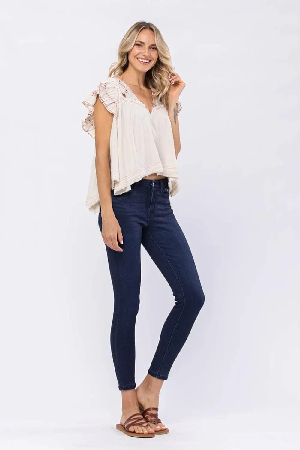 Judy Blue Women's Mid-Rise Skinny Jeans with 28.5" Inseam