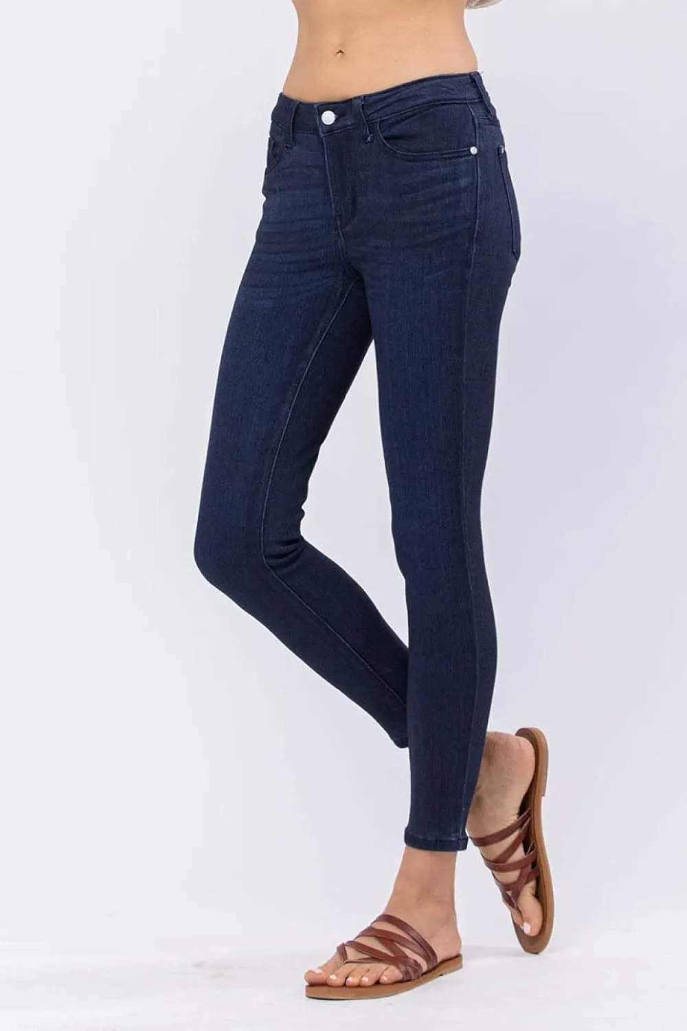 Judy Blue Women's Mid-Rise Skinny Jeans with 28.5" Inseam