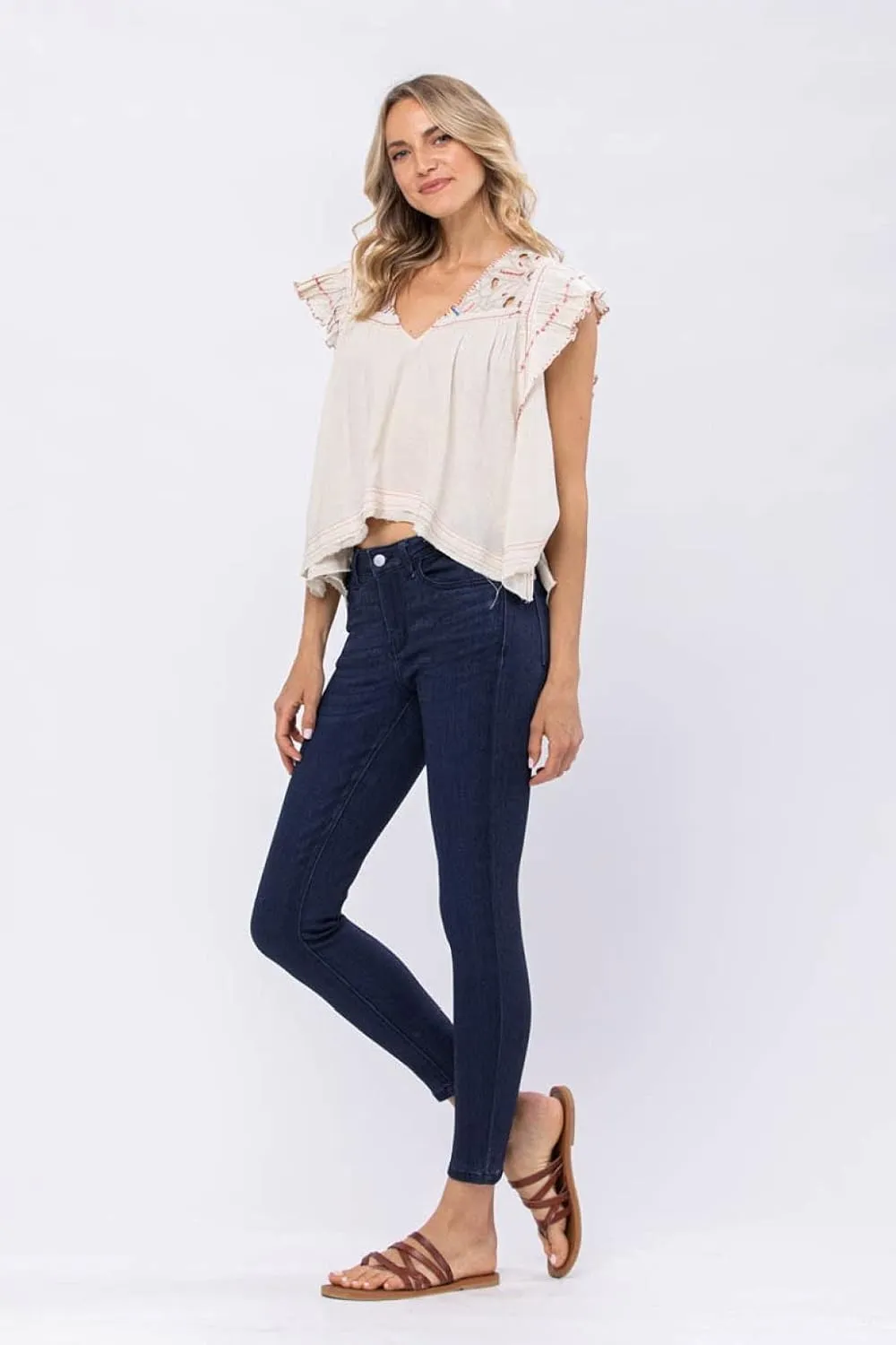 Judy Blue Women's Mid-Rise Skinny Jeans with 28.5" Inseam