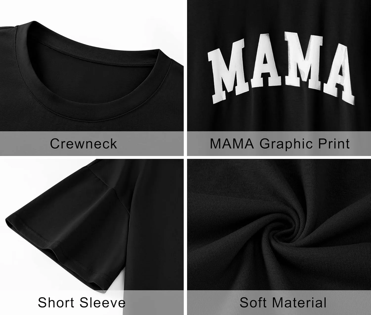LOMON Oversized T Shirts for Women Short Sleeve Crewneck Summer Tops Loose Casual Mama Shirts Basic Tee