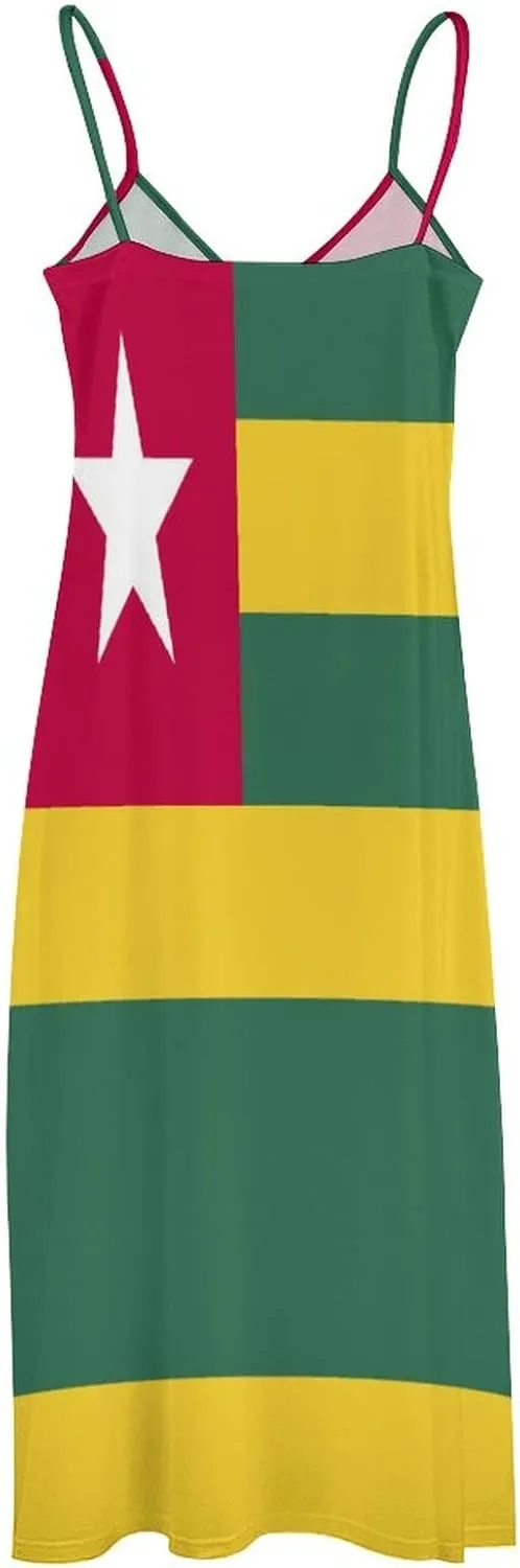 Long Dress Dress for Womens Summer Top Togo Flag Casual V Neck Shift Dress 3XL