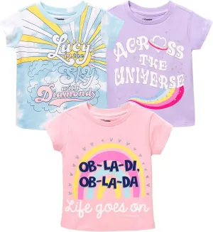 Lyrics by Lennon and McCartney Toddler Girls 3 Pack T-Shirts Lucy in The Sky with Diamonds 4T