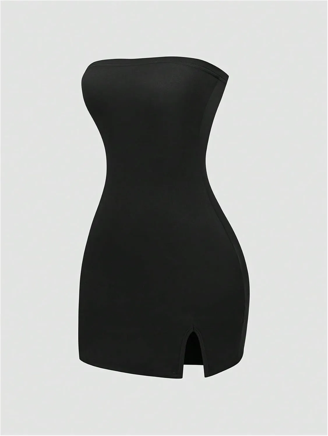 MakeMeChic Women's 3 Pack Strapless Tube Dress Backless Split Bodycon Mini Dresses