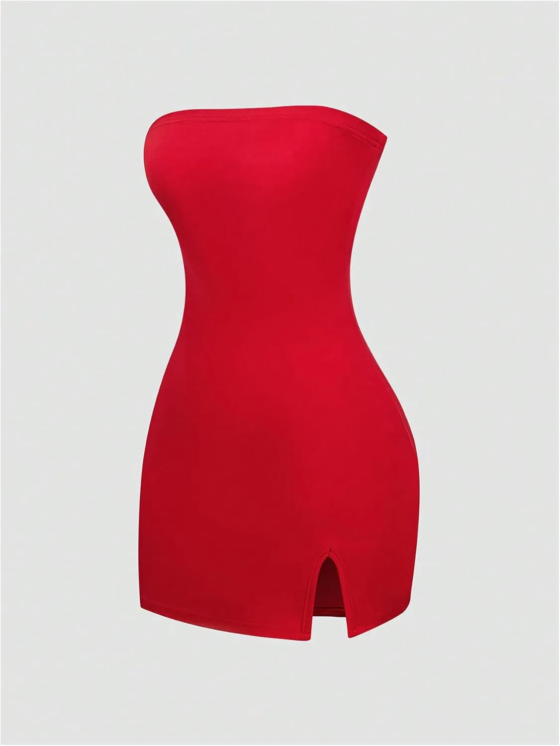 MakeMeChic Women's 3 Pack Strapless Tube Dress Backless Split Bodycon Mini Dresses