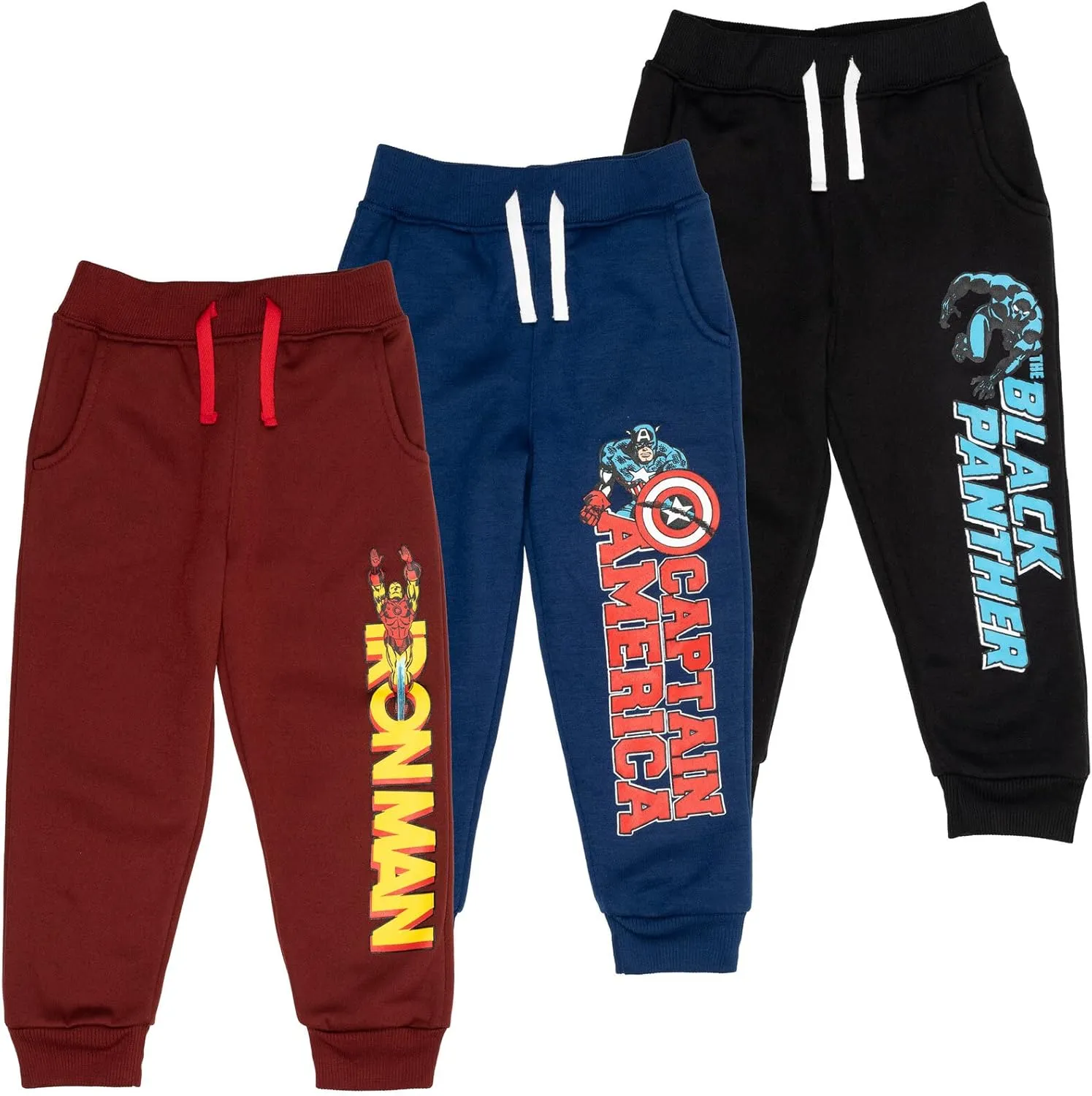Marvel Avengers Fleece 3 Pack Jogger Pants Toddler to Big Kid Spider-Man Venom Iron Man Thor