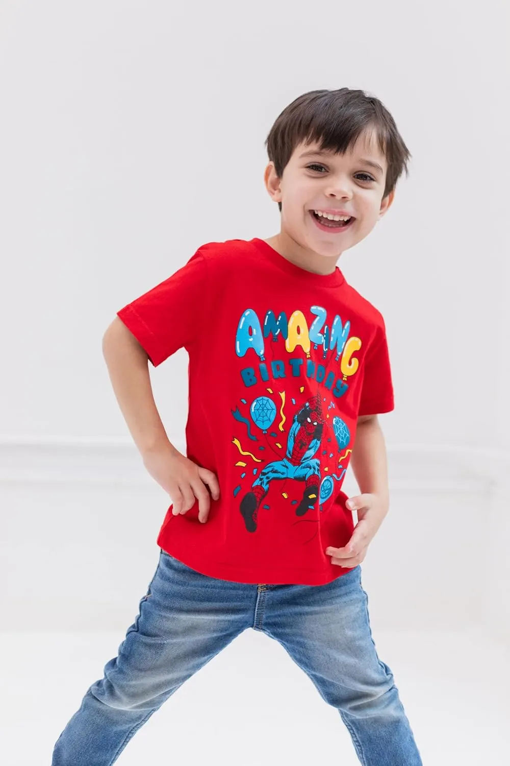 Marvel Avengers Spider-Man Captain America Hulk Birthday T-Shirt Toddler to Big Kid