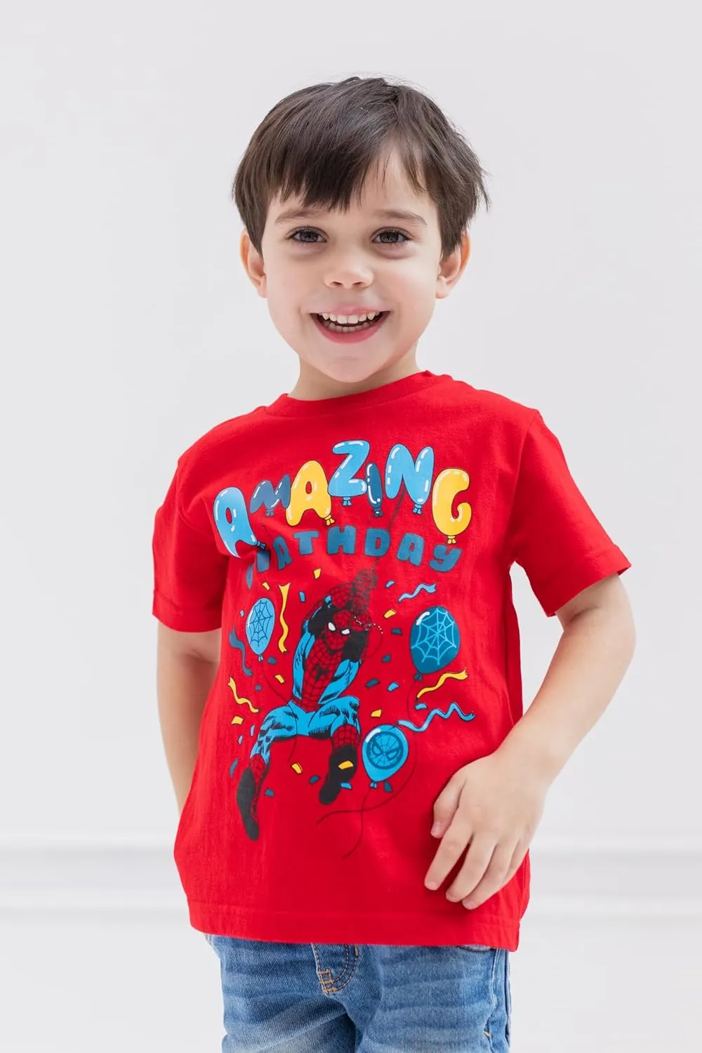 Marvel Avengers Spider-Man Captain America Hulk Birthday T-Shirt Toddler to Big Kid