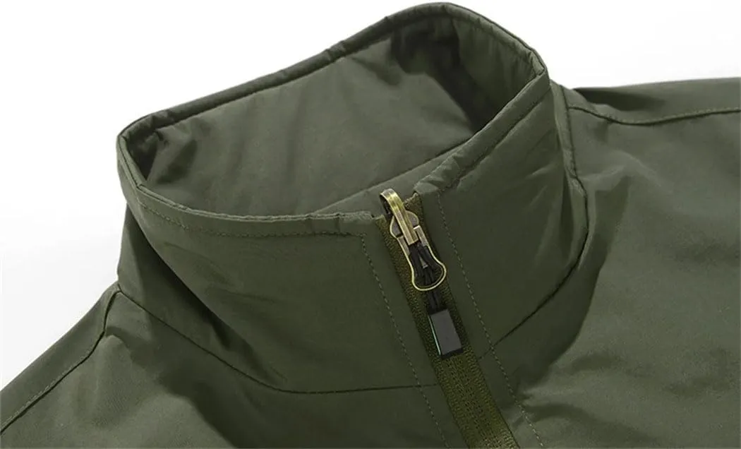 Men Outdoor Breathable Sleeveless Zipper Jacket Multi Pocket Sport Tactical Vest Casual Waistcoat