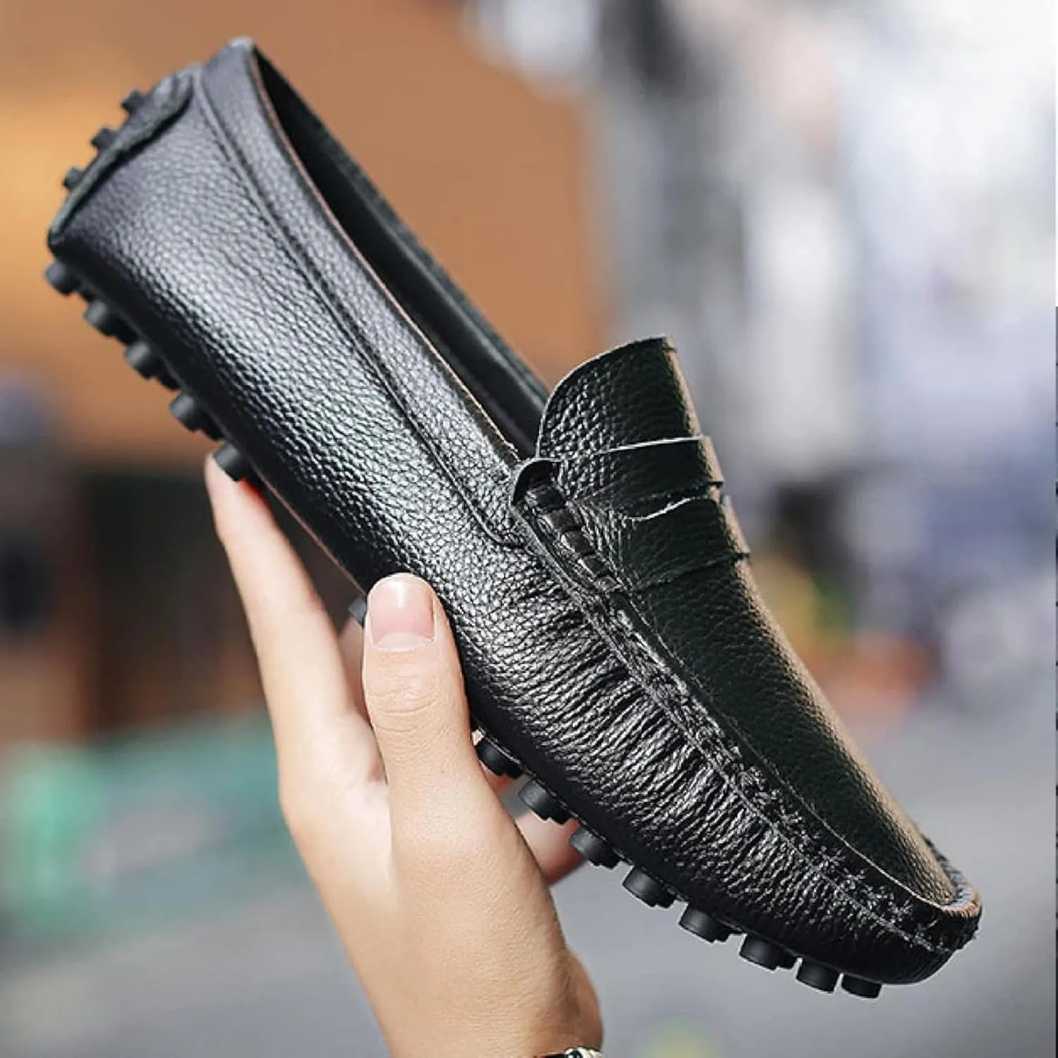 Men's Artificial Leather Penny Loafers, Casual Slippers, Driving Daily Casual Flat Shoes, Loafers