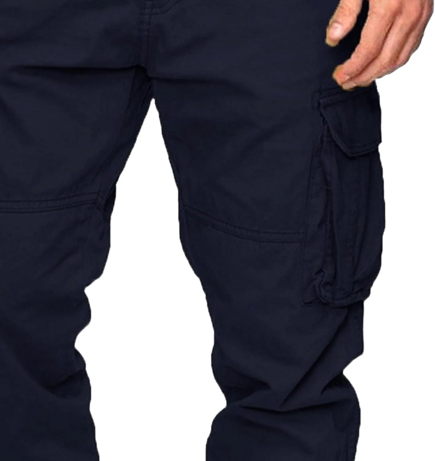 Mens Cargo Multi Pockets Cotton Jogger Casual Work Relaxed Fit Chino Pants Outdoor Hiking Work Sweatpants