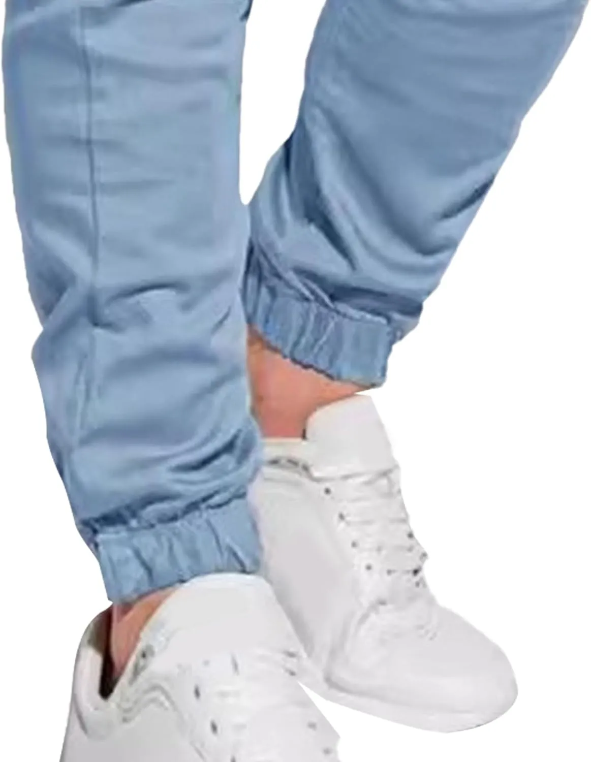 Men's Casual Chino Joggers Pants Drawstring Waist Tapered with Pockets Pant Elastic Waist Hiking Outdoor Trousers