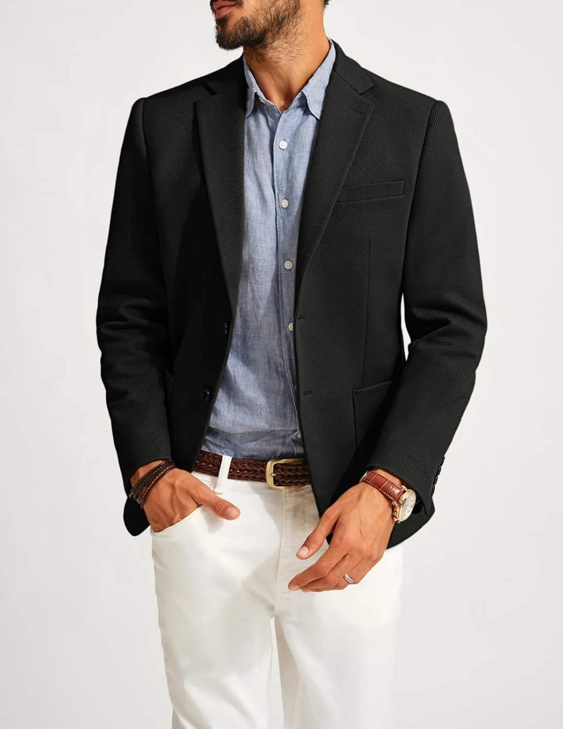 Mens Casual Sport Coats Two Button Suit Jacket with Pockets Lightweight Sport Coat Blazer