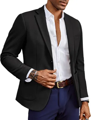 Mens Casual Sport Coats Two Button Suit Jacket with Pockets Lightweight Sport Coat Blazer