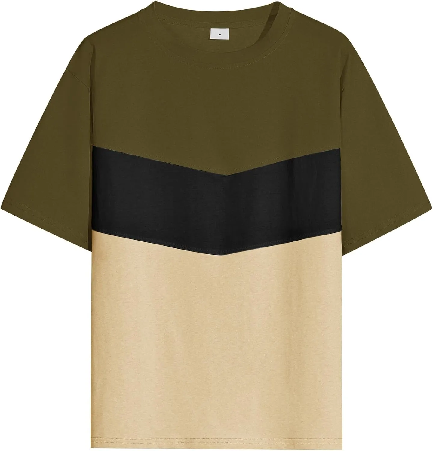 Men's Color Block T-Shirts Casual Short Sleeves Summer Basic Crew Neck Tee Tops
