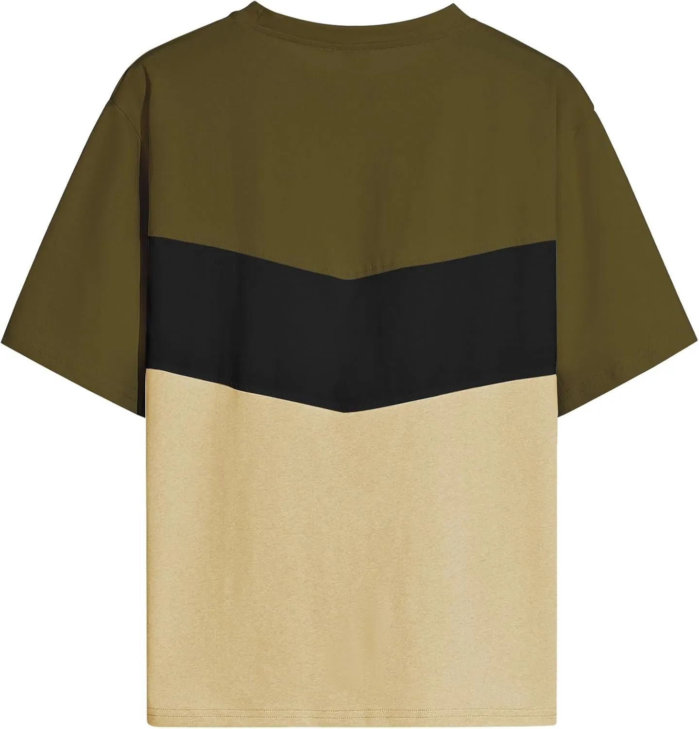 Men's Color Block T-Shirts Casual Short Sleeves Summer Basic Crew Neck Tee Tops