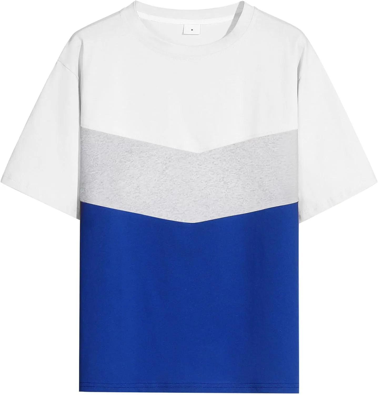 Men's Color Block T-Shirts Casual Short Sleeves Summer Basic Crew Neck Tee Tops