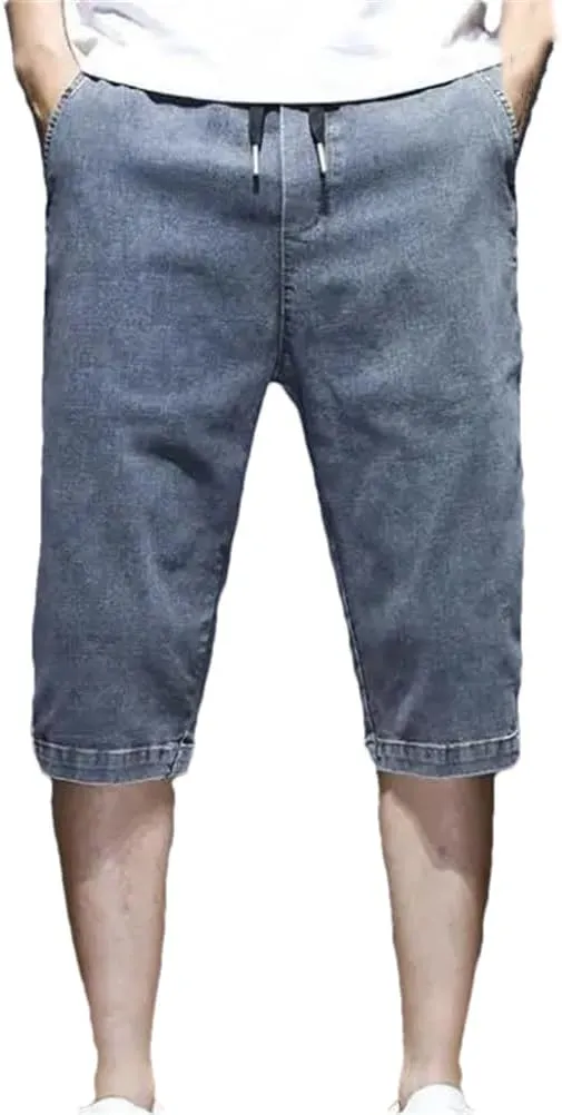 Men's Denim Shorts Summer Straight Buttons Jeans Pants Cowboy Retro Streetwear Shorts