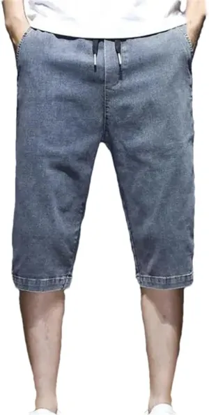 Men's Denim Shorts Summer Straight Buttons Jeans Pants Cowboy Retro Streetwear Shorts