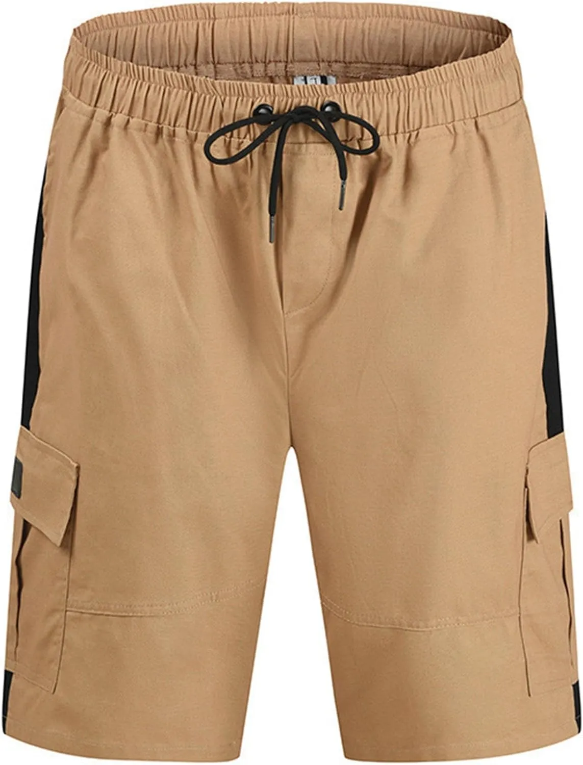 Mens Elastic Waist Cargo Shorts Casual Work Athletic Shorts Pants Drawstring Summer Relaxed Fit Outdoor Short