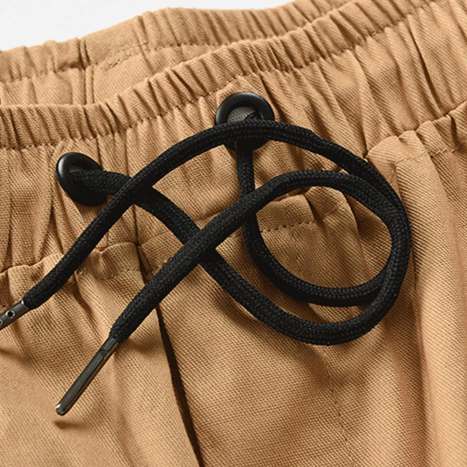 Mens Elastic Waist Cargo Shorts Casual Work Athletic Shorts Pants Drawstring Summer Relaxed Fit Outdoor Short