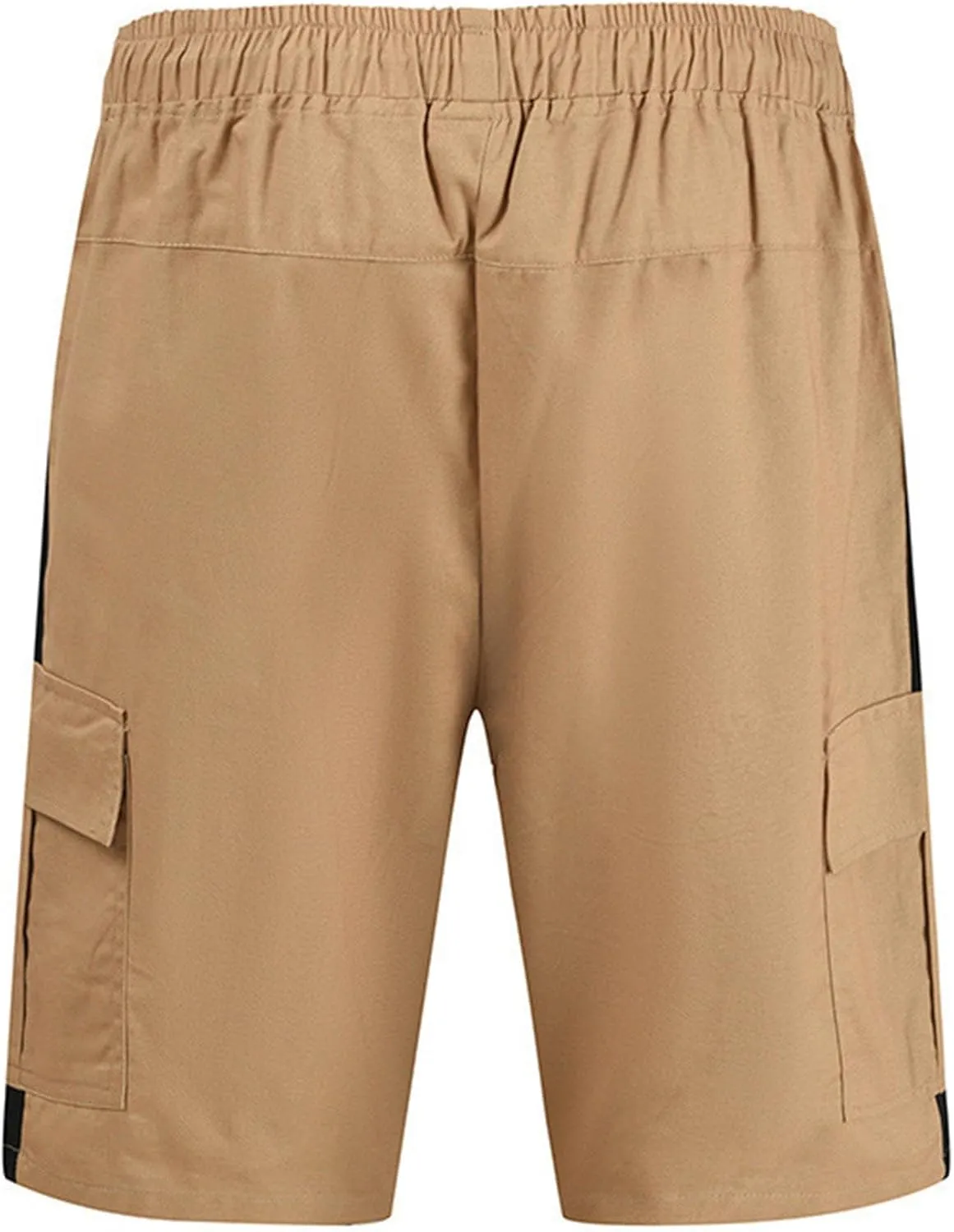 Mens Elastic Waist Cargo Shorts Casual Work Athletic Shorts Pants Drawstring Summer Relaxed Fit Outdoor Short