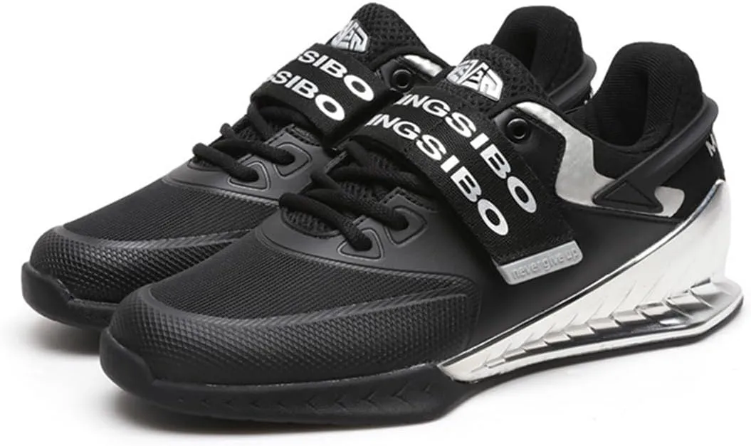 Mens Women Weightlifting Sneakers, Breathable Powerlifting Bodybuilding Shoes Non-Slip Lifting Trainers for Gym Fitness