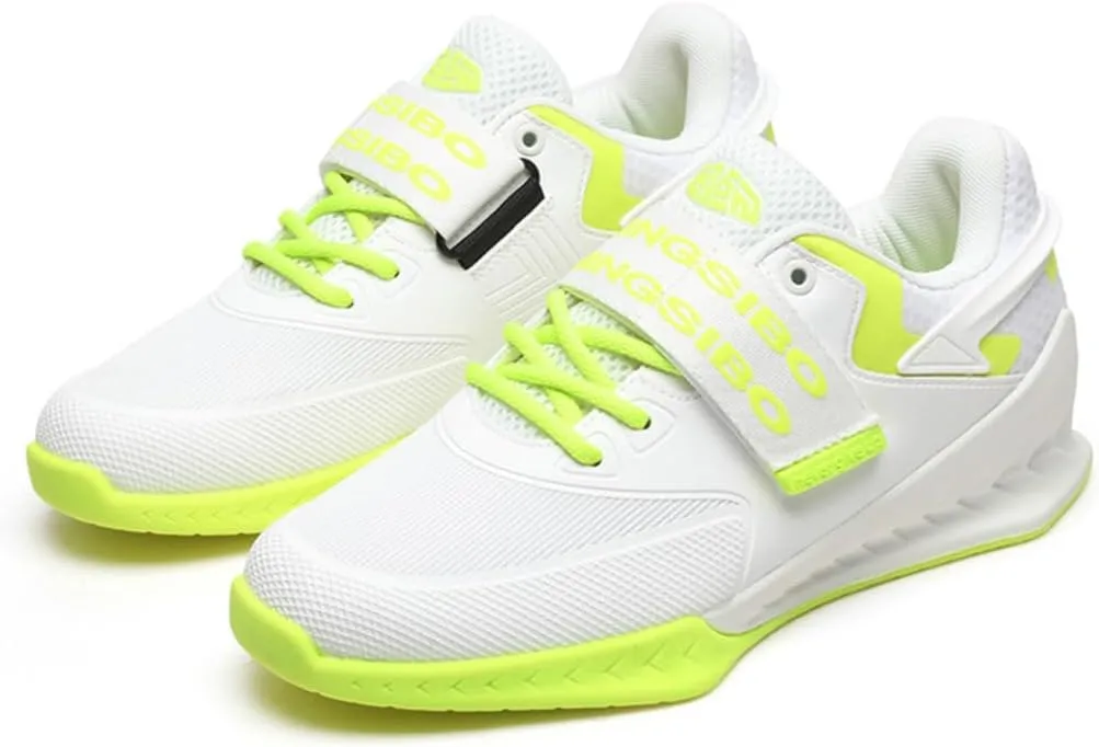 Mens Women Weightlifting Sneakers, Breathable Powerlifting Bodybuilding Shoes Non-Slip Lifting Trainers for Gym Fitness
