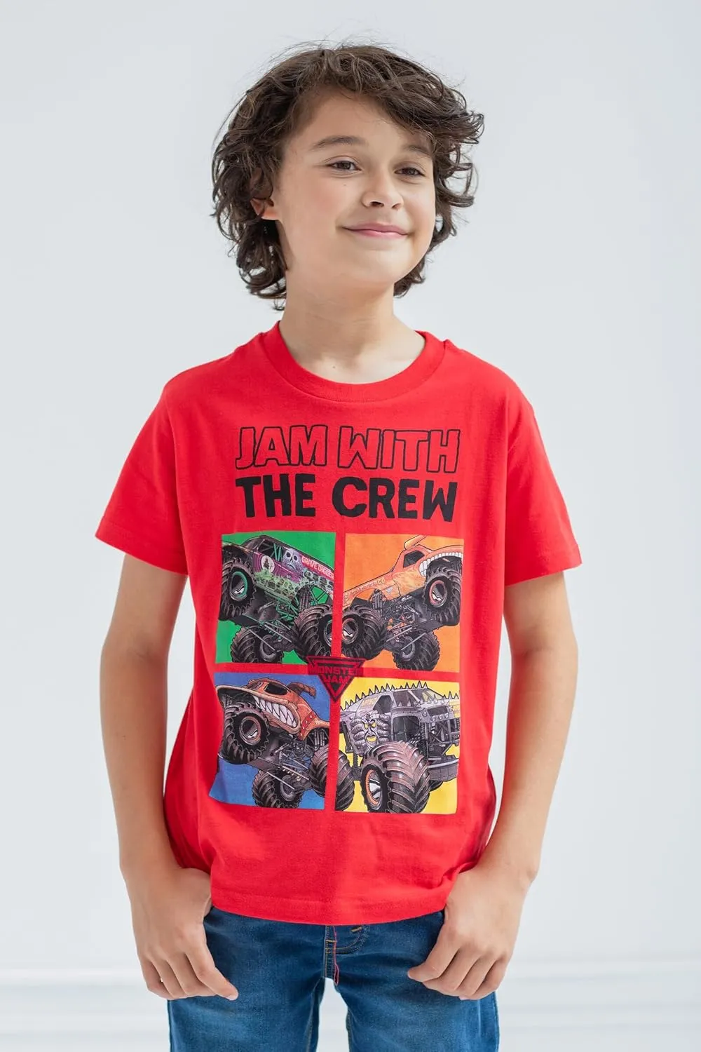 Monster Jam 3 Pack T-Shirts Toddler to Big Kid Grave Digger El Toro Loco Monster Mutt